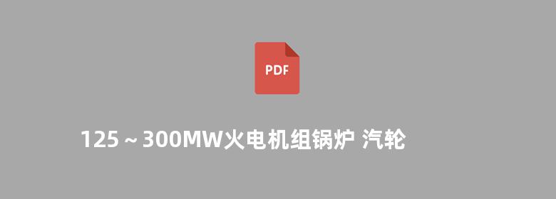 125～300MW火电机组锅炉 汽轮机 电气 仪控设备安全调试运行及危险点预测预控故障分析技术手册